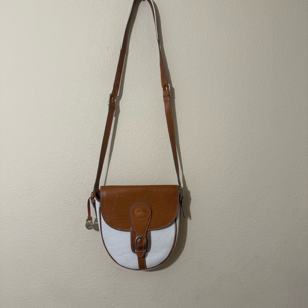 Dooney and bourke white leather saddle crossbody
